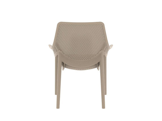 Silla Lounge Ibiza, Taupe, con espaldar y reposa brazos X2