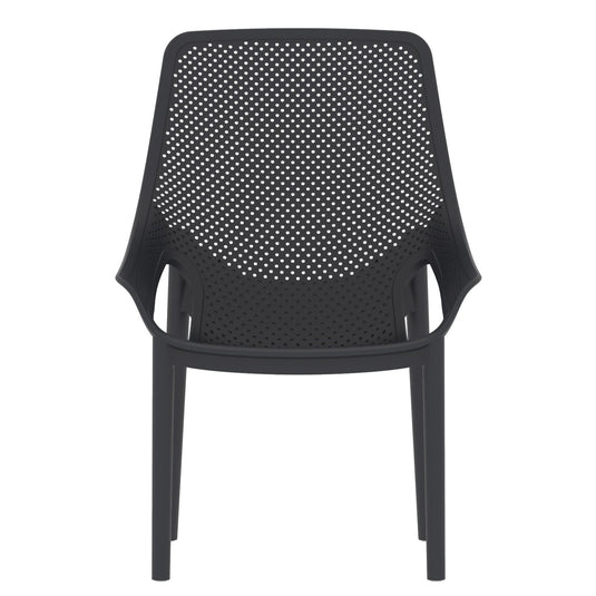 Set de 4 Sillas Lounge Ibiza, Negro, con Espaldar y Reposa Brazos