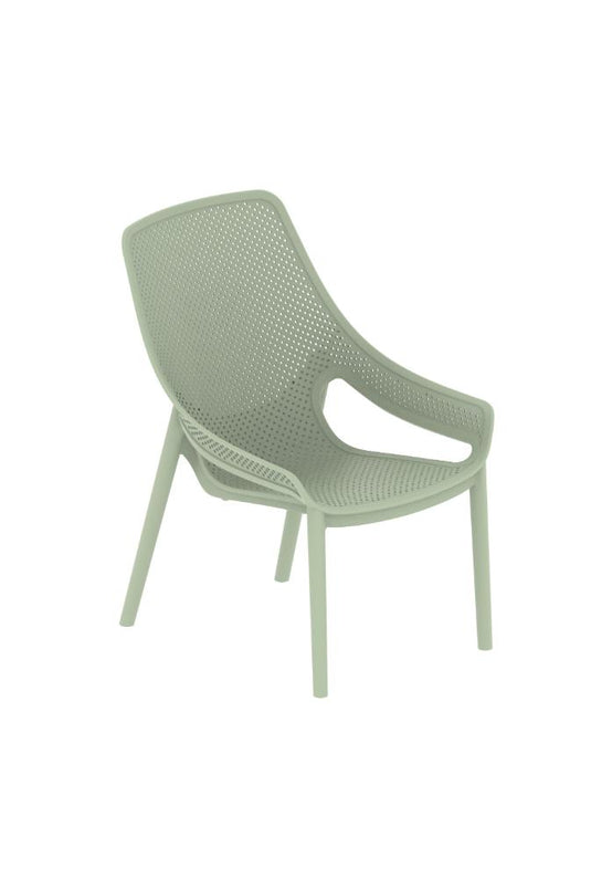 Silla Lounge Ibiza, Verdematcha, con espaldar y reposa brazos X2
