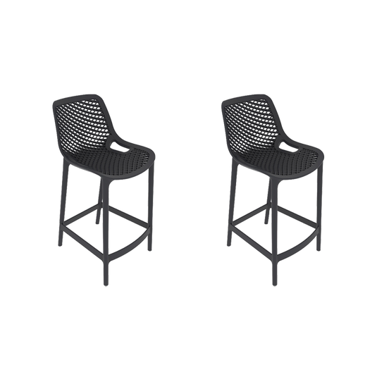 Set de 2 Sillas para Bar Miame, Color Negro, con Reposa Pies Doble Proposito