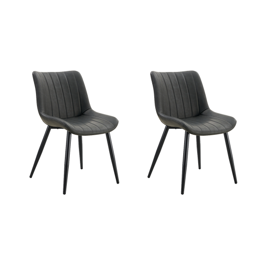 Set de 2 Sillas Nova, Color Negro, con Espaldar y Diseño Moderno
