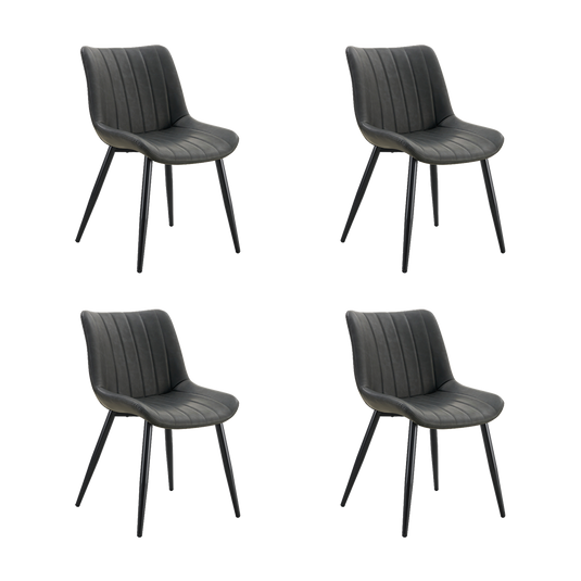 Set de 4 Sillas Nova, Color Negro, con Espaldar y Diseño Moderno