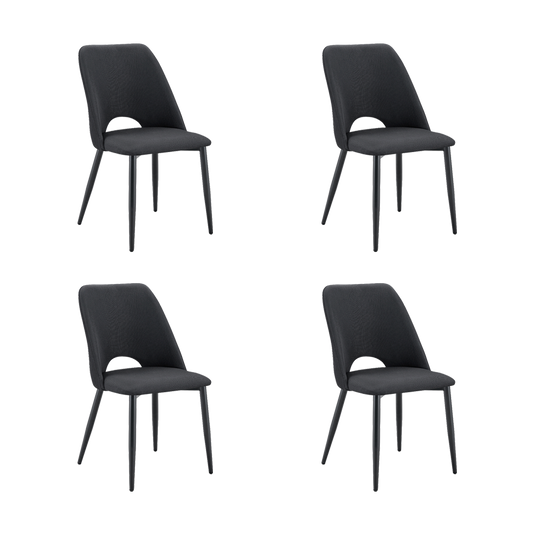 Set de 4 Sillas Urban, Color Negro, con Espaldar y Diseño Moderno