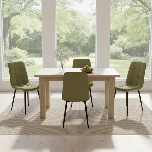Set de 4 Sillas Flex, Color Verde Oliva Claro, con Espaldar y Diseño Moderno