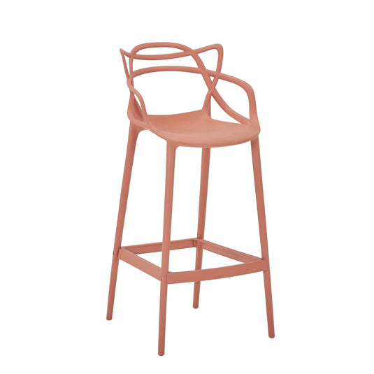 Set de 2 Sillas para Bar Palermo, Terracota, con Reposa Pies Doble Propósito