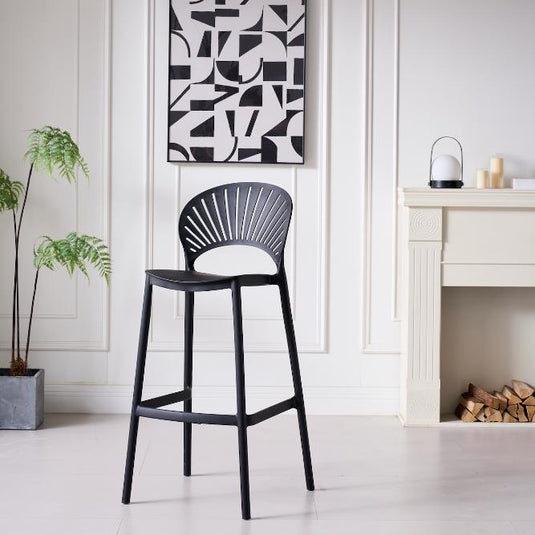Silla para Bar Paraíso, Color Negro, Diseño Moderno