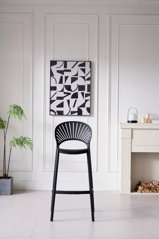 Silla para Bar Paraíso, Color Negro, Diseño Moderno