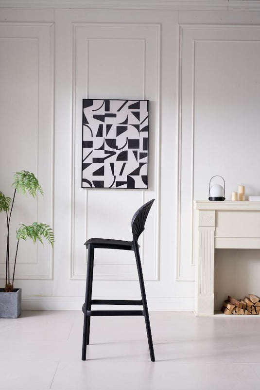 Silla para Bar Paraíso, Color Negro, Diseño Moderno