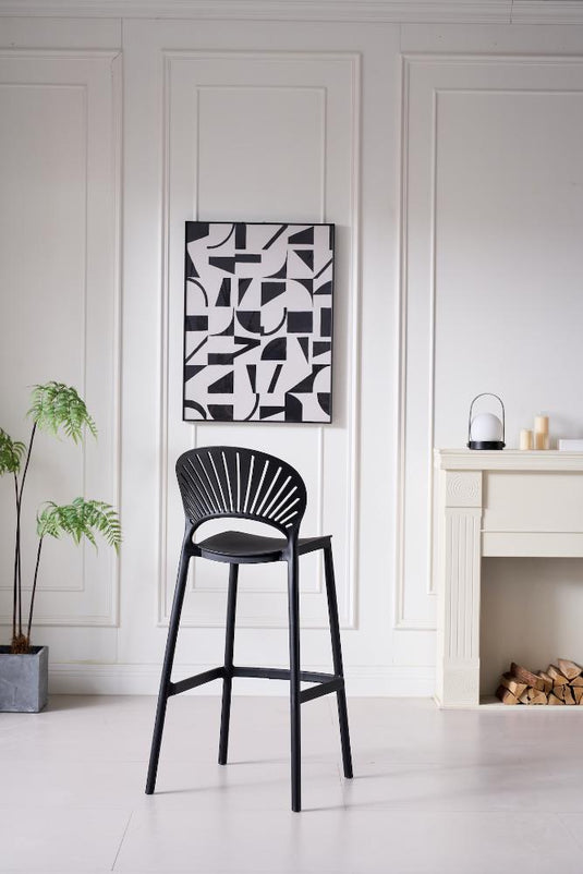 Silla para Bar Paraíso, Color Negro, Diseño Moderno