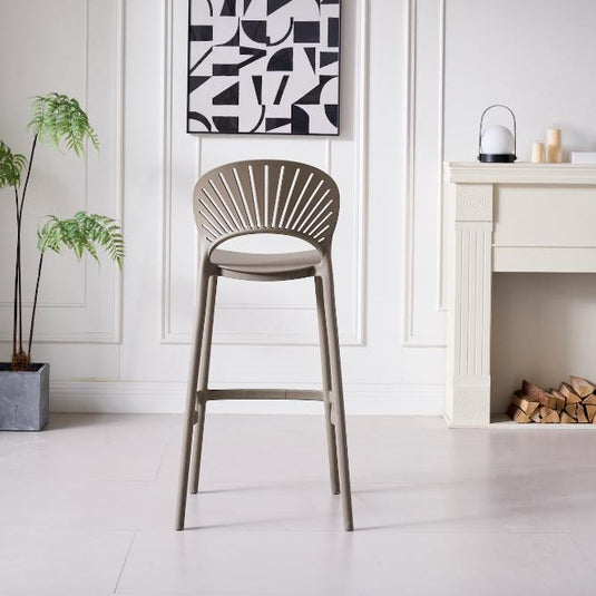Silla para Bar Paraíso, Color Taupe, Diseño Moderno