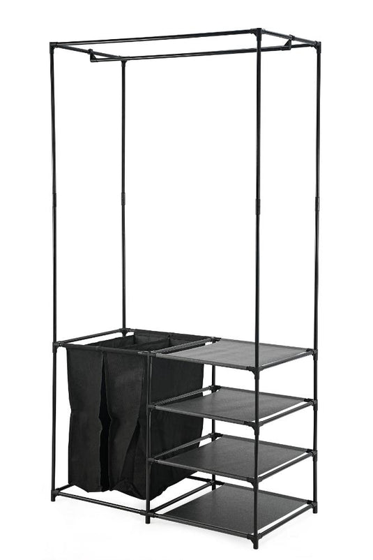 Closet Organizador Lupont, Negro, De tres niveles y dos canastas para ropa