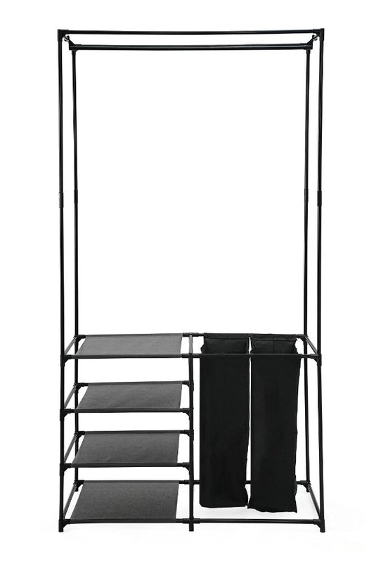 Closet Organizador Lupont, Negro, De tres niveles y dos canastas para ropa