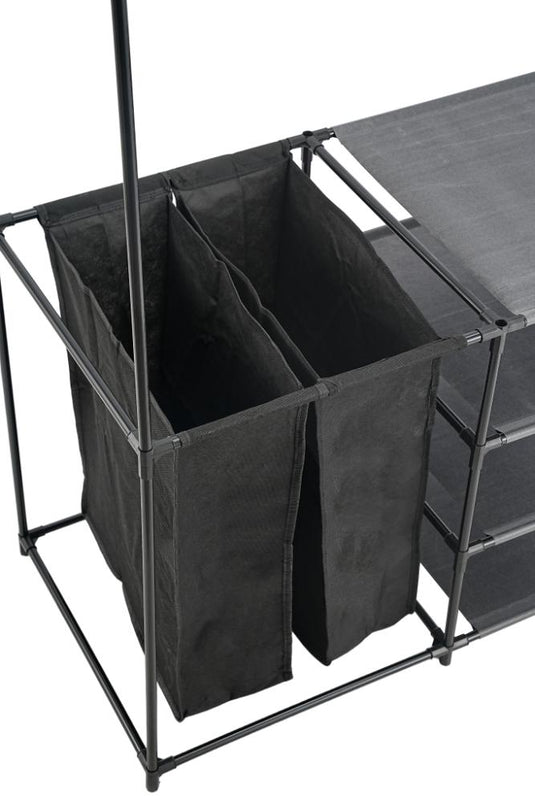 Closet Organizador Lupont, Negro, De tres niveles y dos canastas para ropa