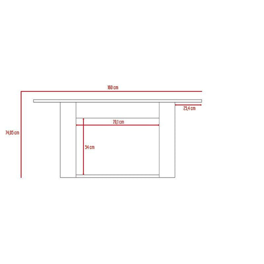Mesa Para Comedor Volder, Cobre, con amplia superficie, No incluye Sillas