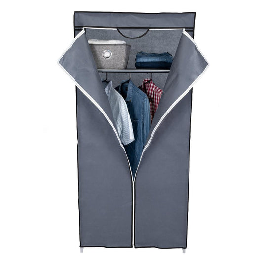 Clóset Portátil Jeasken, Gris, Variedad de Entrepaños en Tela