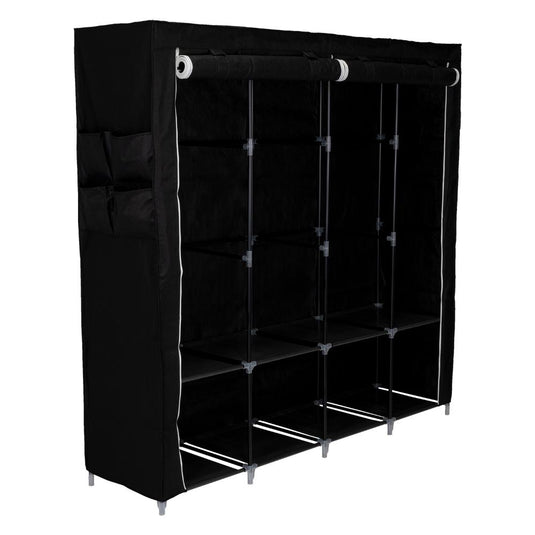 Closet Portátil Garment, Negro, Variedad de Entrepaños en Tela
