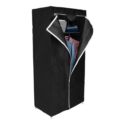 Clóset Portátil Jeasken, Negro, Variedad de Entrepaños en Tela