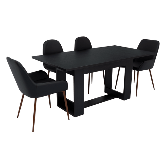 Combo Comedor Satura, Wengue y Café Claro, Incluye Comedor y 6 Sillas - VIRTUAL MUEBLES