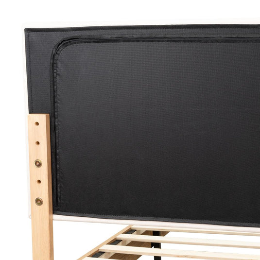Cama Doble Sonia, Beige, con Respaldo Tapizado