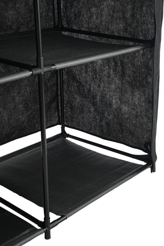 Closet Organizador Ena, Negro, En tela con variedad de entrepaños