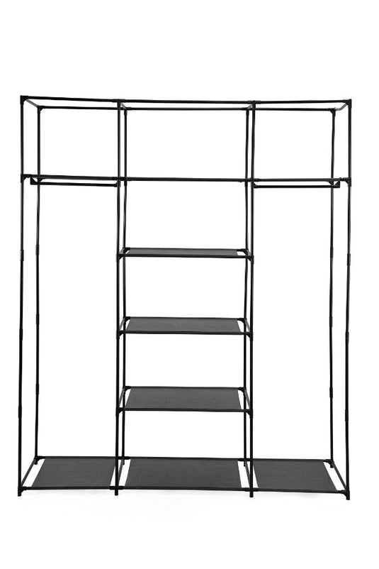 Closet Organizador Erba, Negro, En tela con variedad de entrepaños centrales
