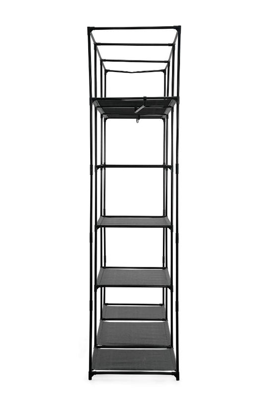 Closet Organizador Erba, Negro, En tela con variedad de entrepaños centrales