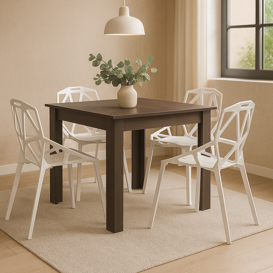 Combo Zenit , Incluye Comedor y 4 Sillas en Color Blanco