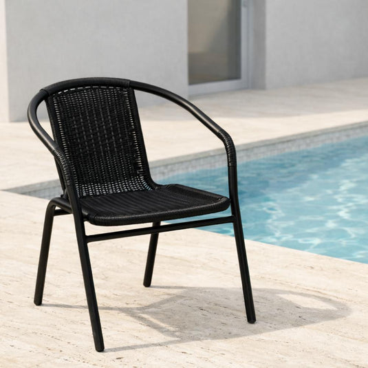 Juego de Terraza Rattan Bari, Color Negro