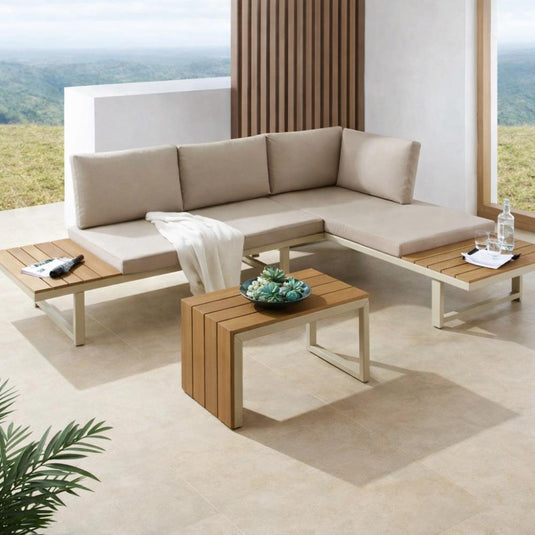 Set de Terraza Sicilia, Beige, con Diseño Inteligente Minimalista y Funcional