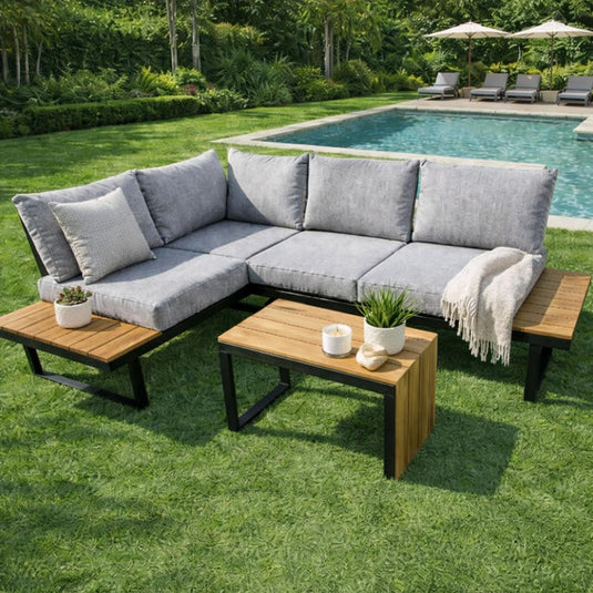 Set de Terraza Metrópolis, Gris, Diseñado Especialmente para Exteriores Modernos