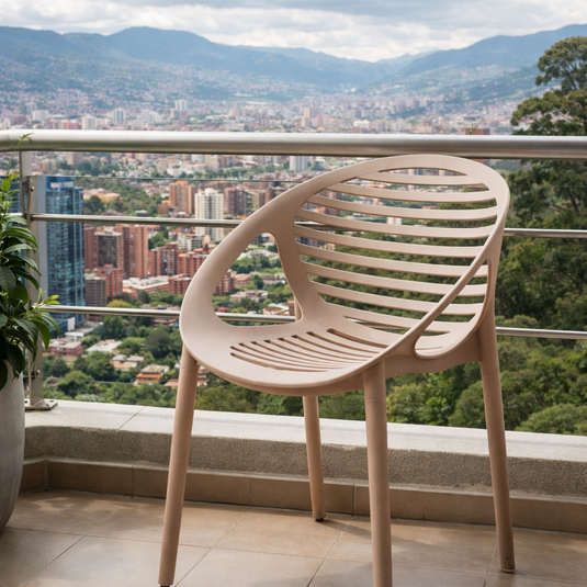 Set de 2 Sillas Tokio con Brazos, Color Taupe, con Espaldar y Diseño Moderno