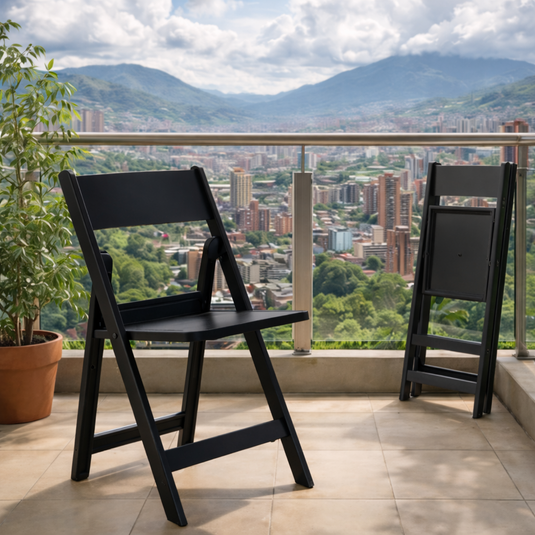Silla Plegable Erin, Negro, Diseño Práctico y Funcional