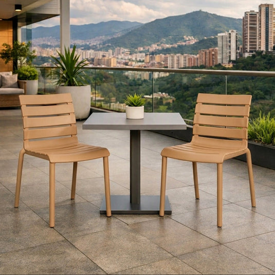 Silla Montana, Color Café, con Espaldar en Líneas Diseño Moderno