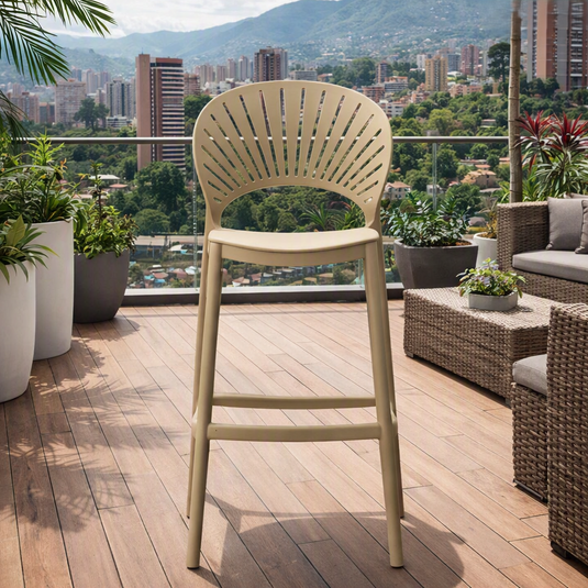 Set de 2 Sillas para Bar Paraíso, Color Khaki, Diseño Moderno