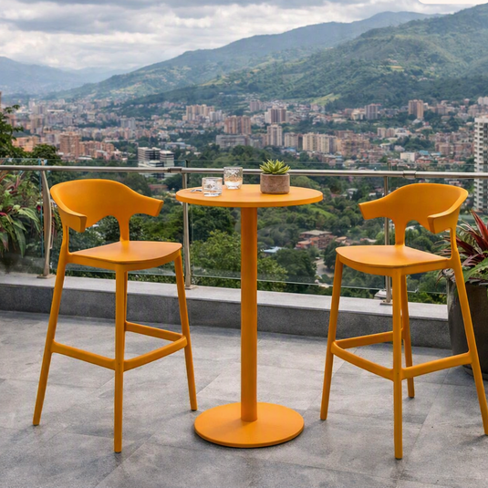 Set de 2 Sillas para Bar Elena, Color Naranja, Diseño Moderno