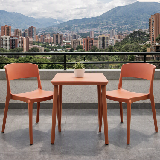 Set de 2 Sillas Mónaco, Color Salmón, con Espaldar y Diseño Moderno