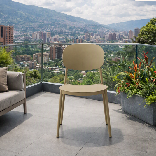 Set de 2 Sillas Milán, Color Khaki, con Espaldar y Diseño Moderno