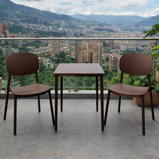 Set de 2 Sillas Milán, Color Café, con Espaldar y Diseño Moderno