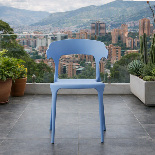 Set de 2 Sillas Elena, Color Azul Oceano, con Espaldar y Diseño Moderno