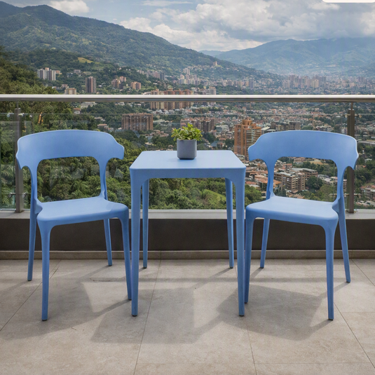 Set de 2 Sillas Elena, Color Azul Oceano, con Espaldar y Diseño Moderno