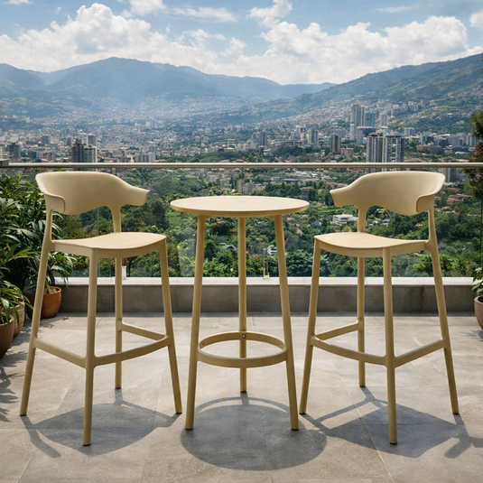 Set de 4 Sillas para Bar Elena, Color Khaki, Diseño Moderno
