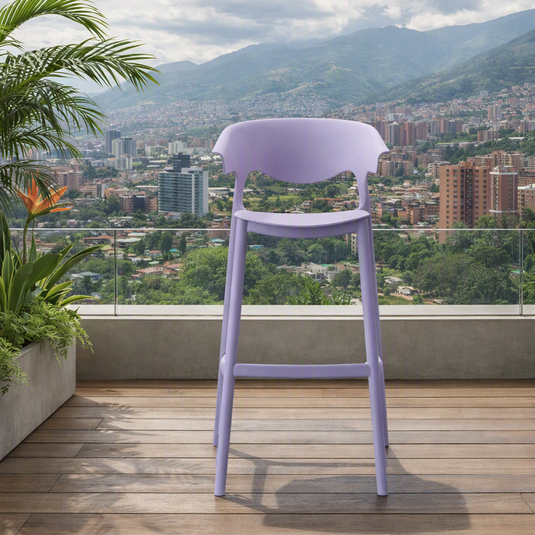 Set de 4 Sillas para Bar Elena, Color Lila, Diseño Moderno