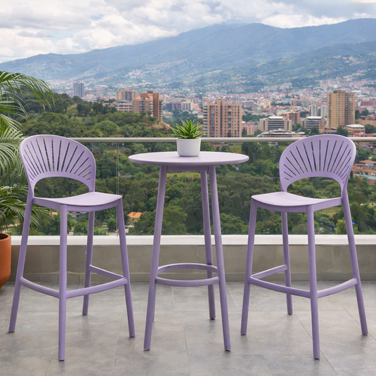 Set de 2 Sillas para Bar Paraíso, Color Lila, Diseño Moderno