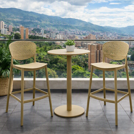 Set de 2 Sillas para Bar Río, Color Khaki, Diseño Moderno