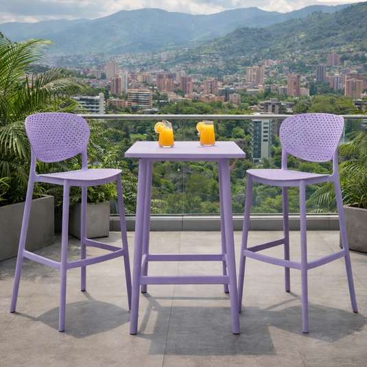 Set de 4 Sillas para Bar Río, Color Lila, Diseño Moderno