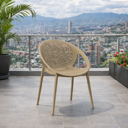 Set de 2 Sillas Selva con Brazos, Color Khaki, con Espaldar