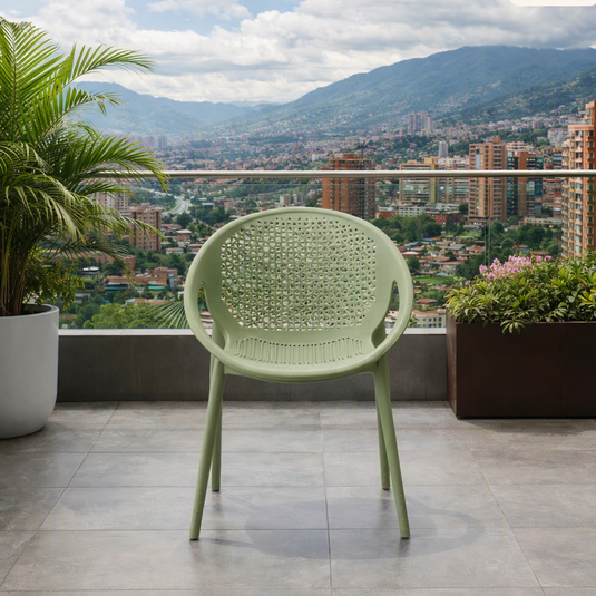 Set de 2 Sillas Selva con Brazos, Color Verde, con Espaldar