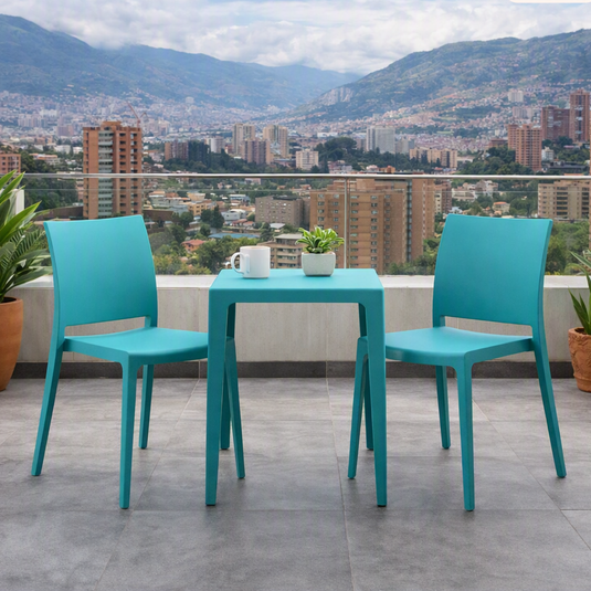 Set de 2 Sillas Soho, Azul Marino, con Espaldar Cerrado y Diseño Minimalista