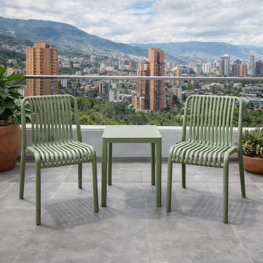 Set de 2 Sillas Terra, Color Verde, con Espaldar