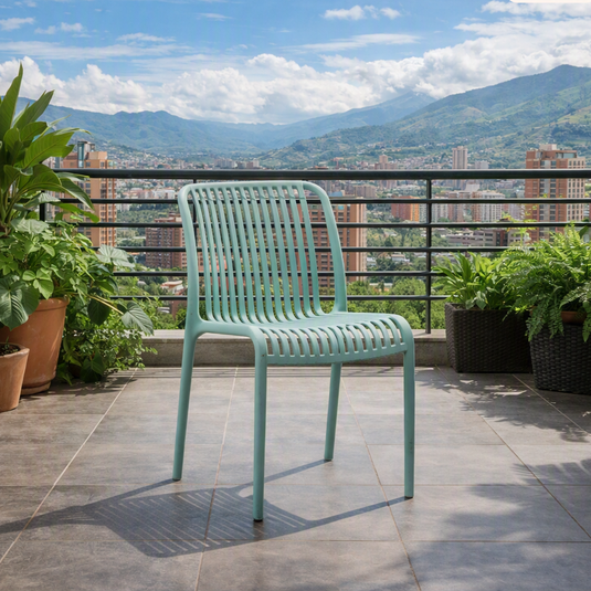 Set de 2 Sillas Terra, Color Azul Claro, con Espaldar